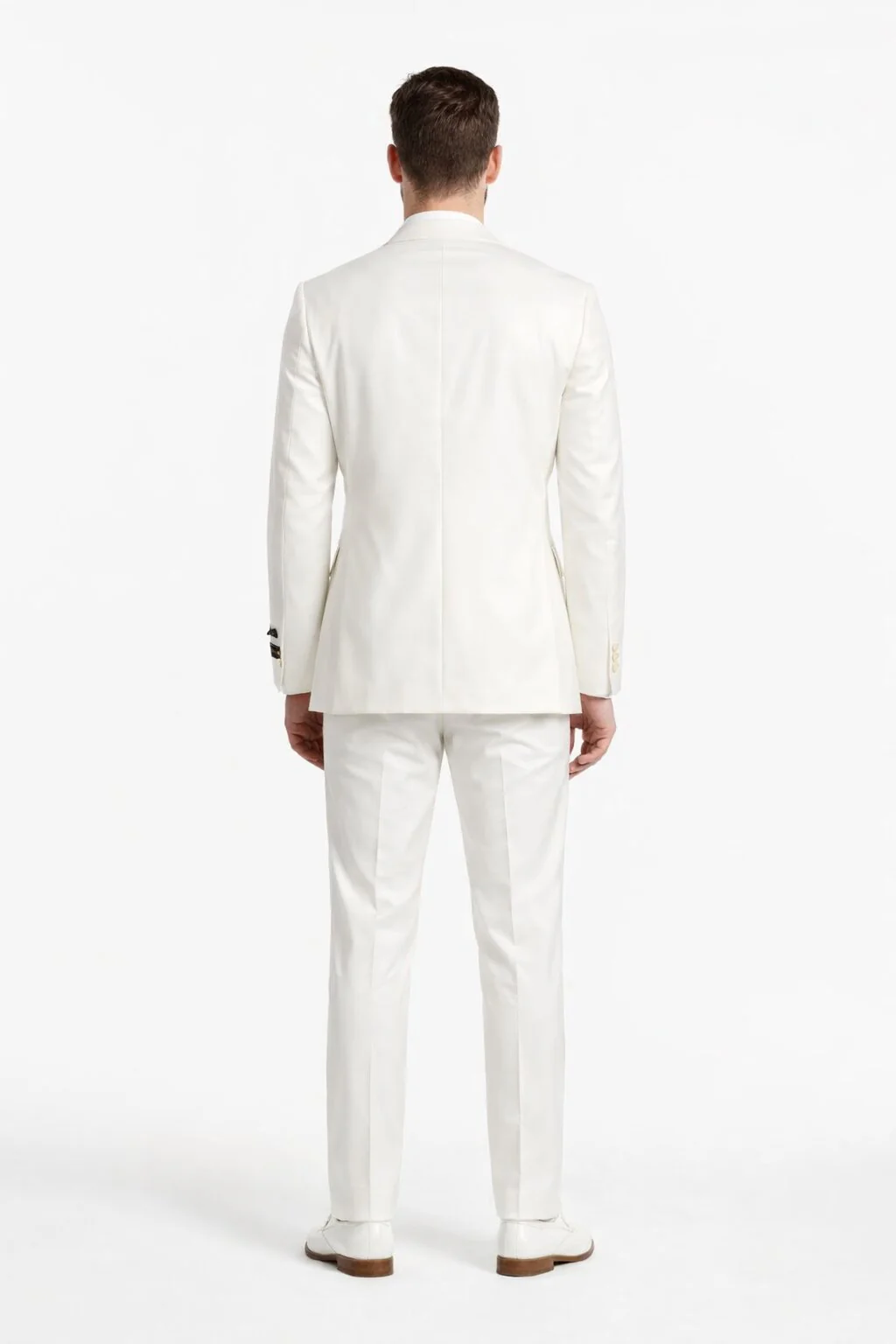 Tiglio Italian Suit - Real Wool Fabric Super 150's Novello Off-White, Modern Fit Suit in Color Off-White - Image 2