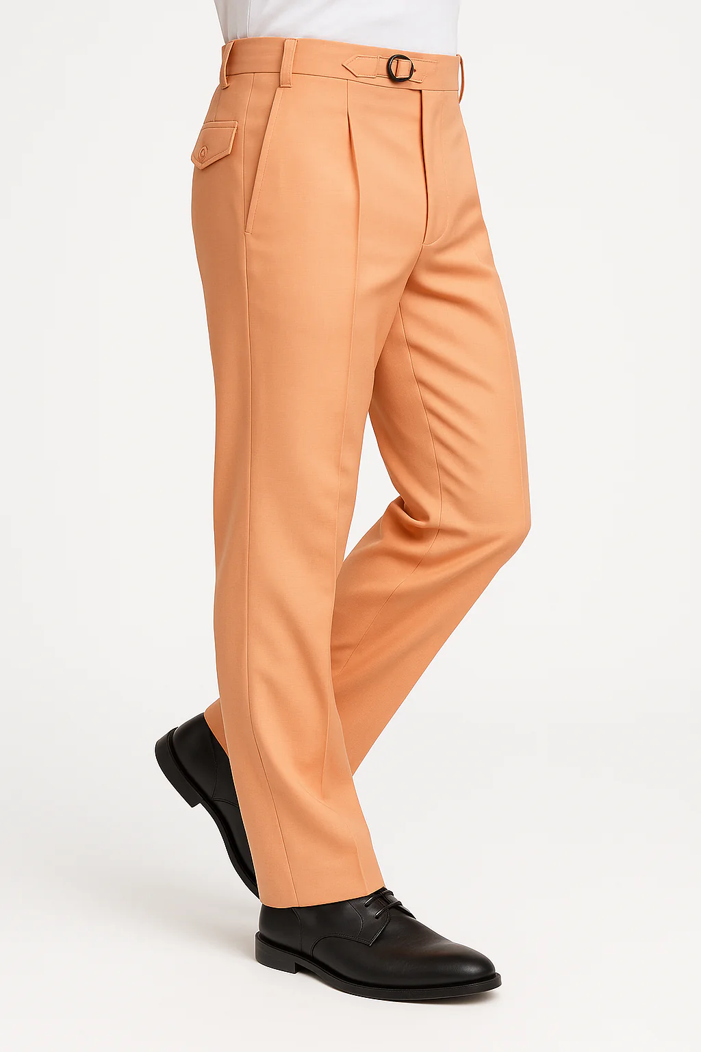 Tiglio Luxe Creamsicle Semi-Wide Leg Wool Marbella Dress Pants TL4013 - Image 3