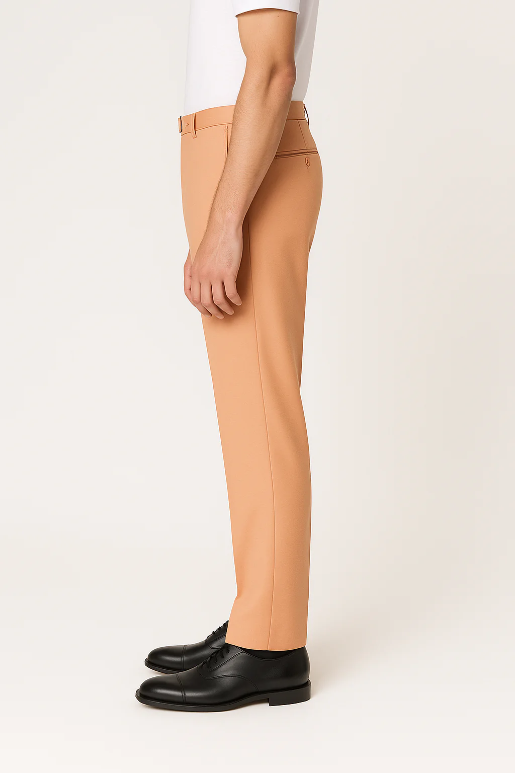 Tiglio Luxe Creamsicle Semi-Wide Leg Wool Marbella Dress Pants TL4013 - Image 4