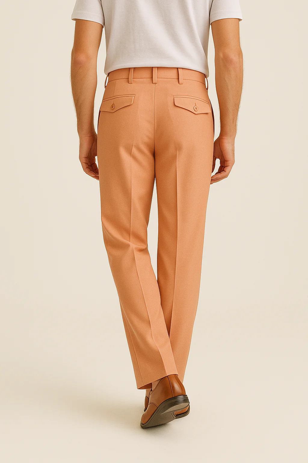 Tiglio Luxe Creamsicle Semi-Wide Leg Wool Marbella Dress Pants TL4013 - Image 7