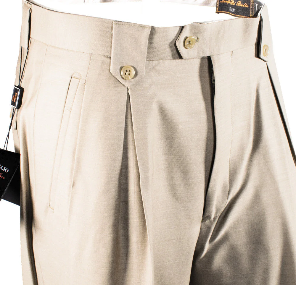 Tiglio Luxe Tan Wide Leg, Pure Wool Dress Pants 2576 TIG1004 - Image 2