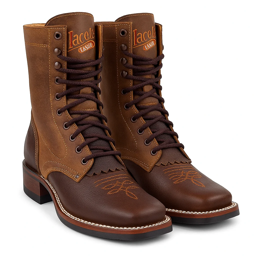 Lace Up Cowboy Boots - Image 3