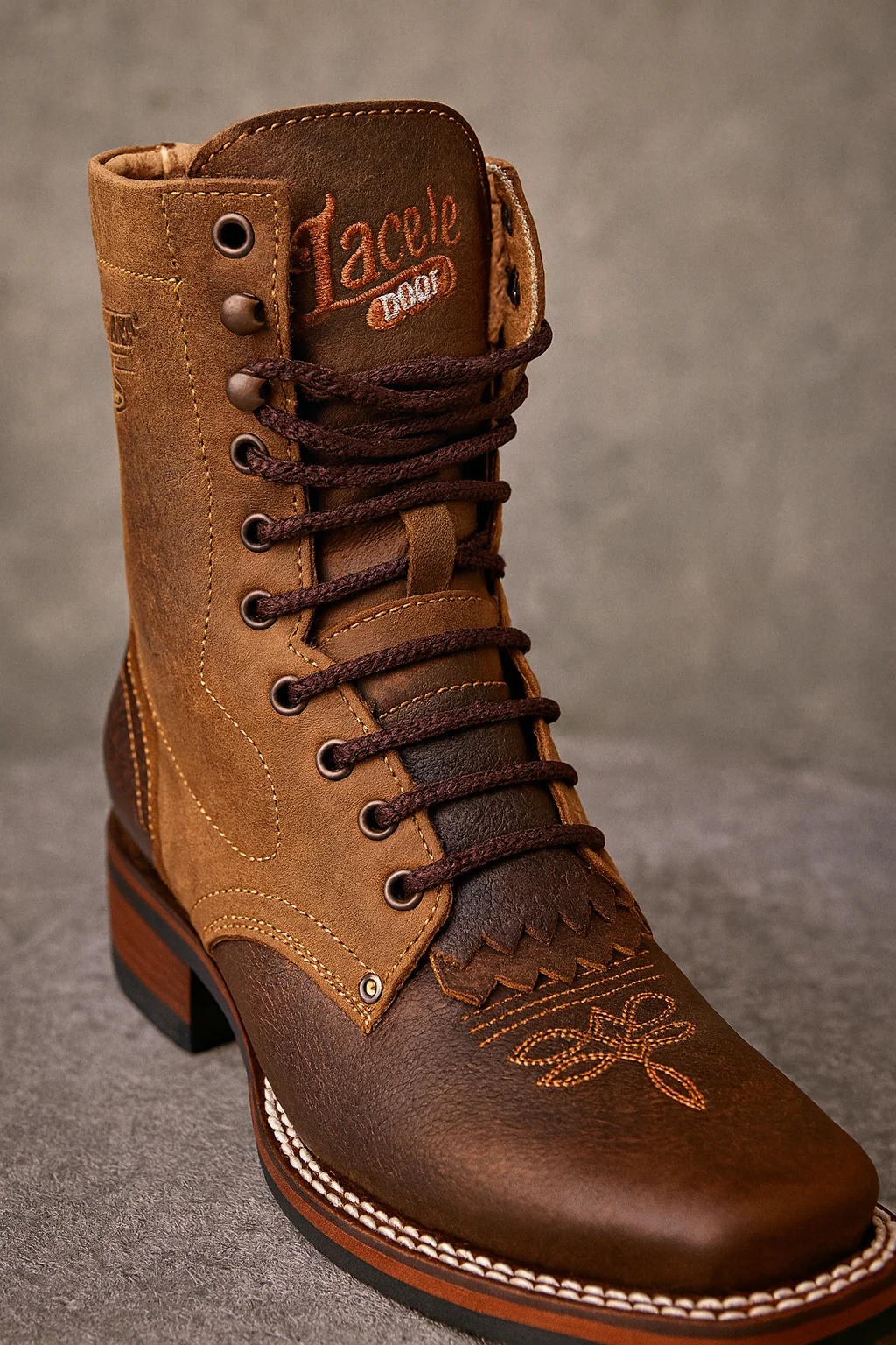 Lace Up Cowboy Boots - Image 6