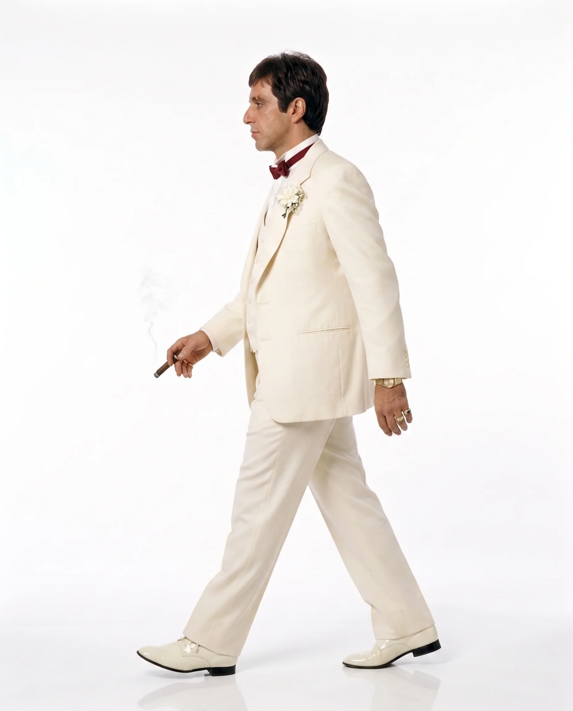 Tony Montana’s Ivory Vested Suit – Classic Ivory 3 Piece Suit for Wedding, Formal and Evening Wear - Image 7
