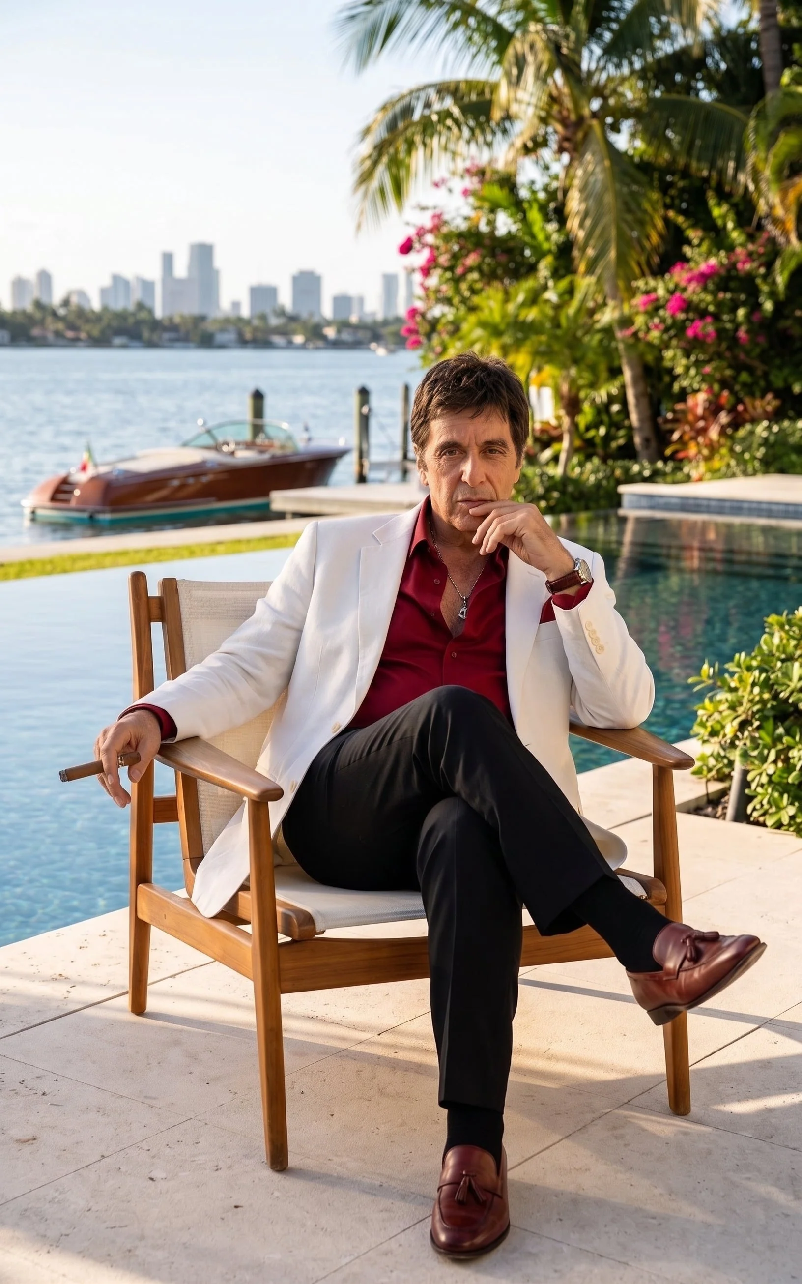 Tony Montana’s White Blazer Red Shirt Black Pants – Men’s White Blazer Outfit with Red Shirt and Black Trousers for Party, Wedding and Vintage Style Wear - Image 11