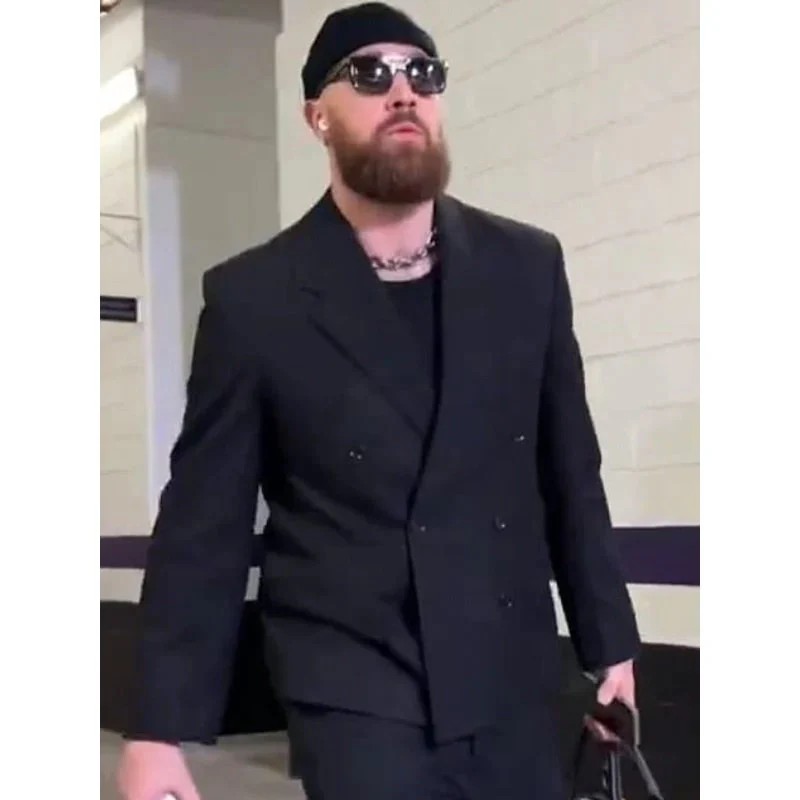 Travis Kelce AFC Championship Rounded Cuffs Black Suit - Image 2