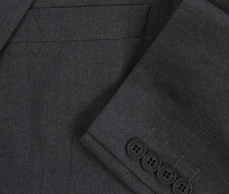 Vanderbilt Collection  - Classic 2 Piece Suit 2 Buttons Regular Fit In Charcoal Gray - Image 2