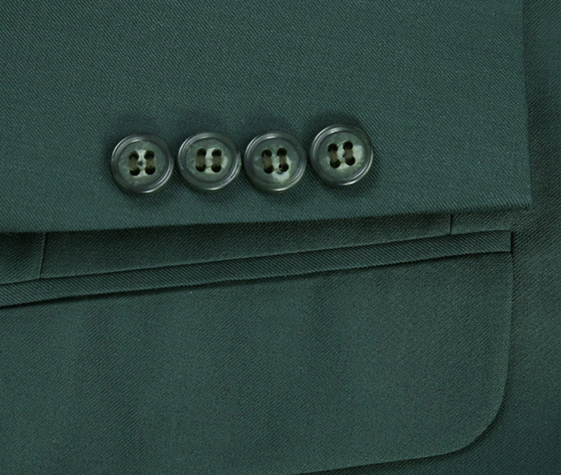 Vanderbilt Collection - Classic 2 Piece Suit 2 Buttons Regular Fit In Green - Image 3