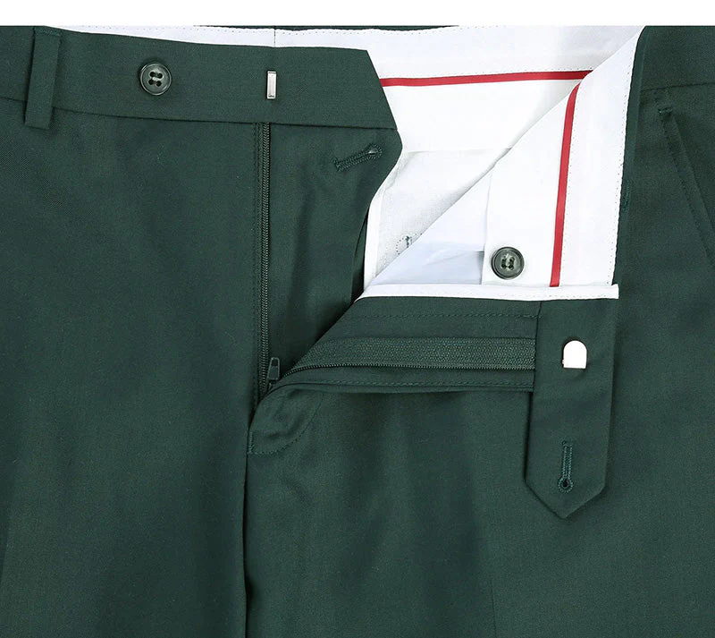 Vanderbilt Collection - Classic 2 Piece Suit 2 Buttons Regular Fit In Green - Image 4