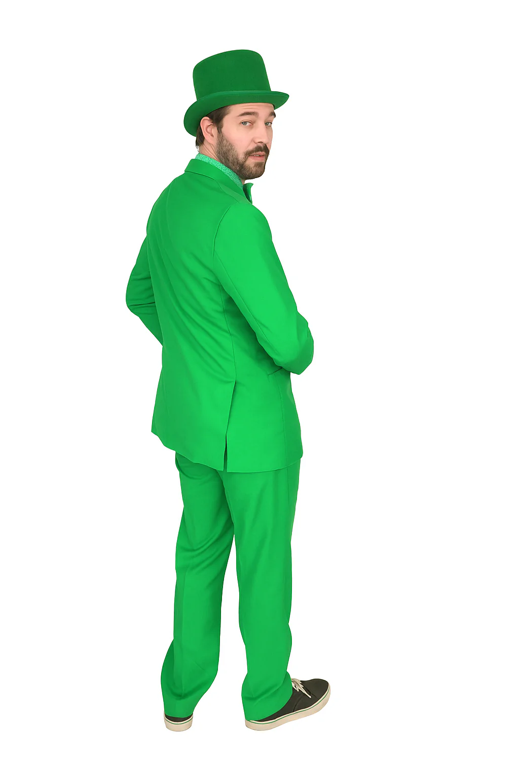 Vibrant Green Costume Suit with Matching Hat – Bold Party & Event Wear - Image 6