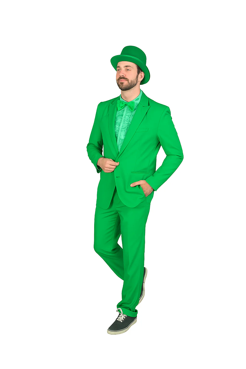 Vibrant Green Costume Suit with Matching Hat – Bold Party & Event Wear - Image 7