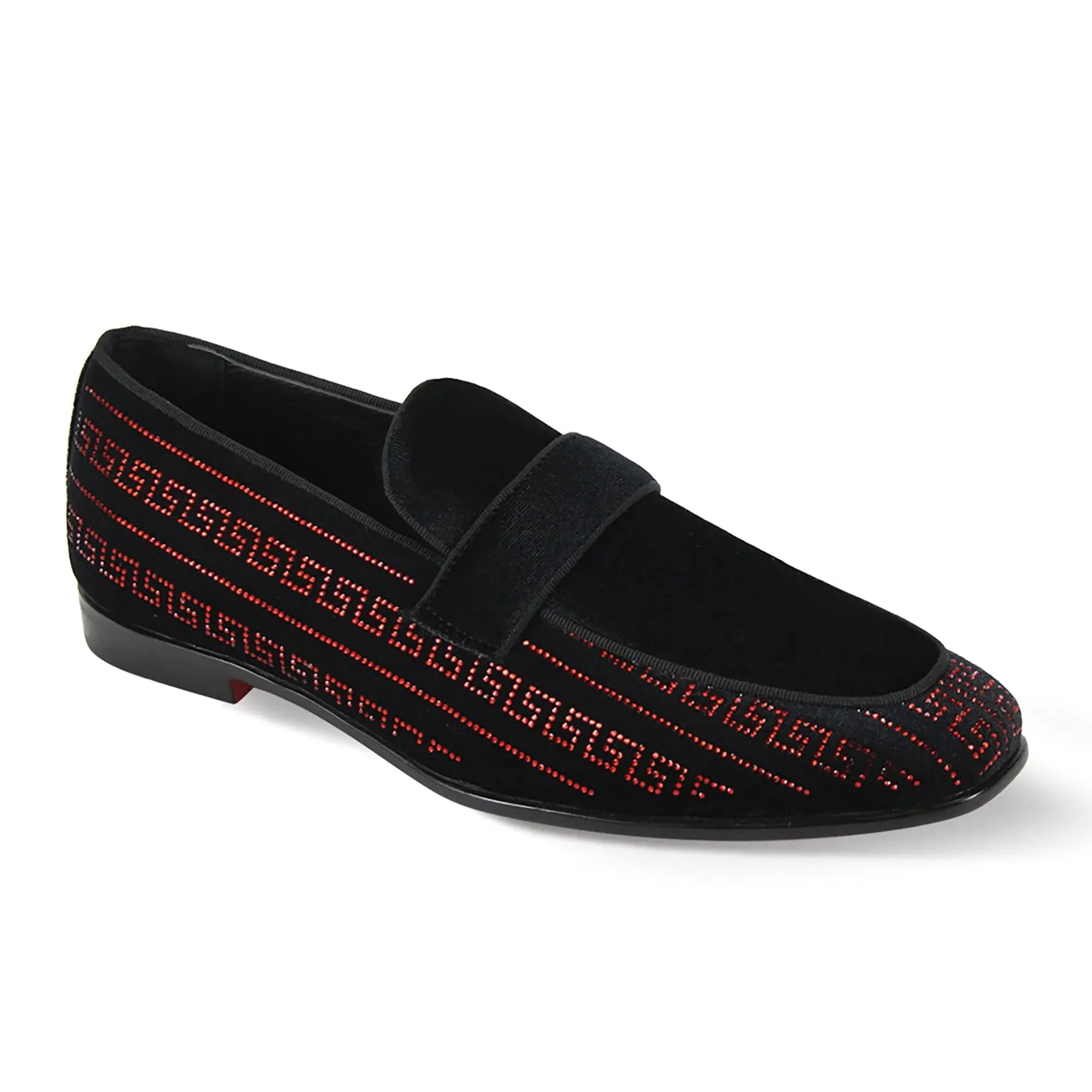 Vincent Velvet Rhinestone sequin Slip-On Smoking Loafers - Image 3
