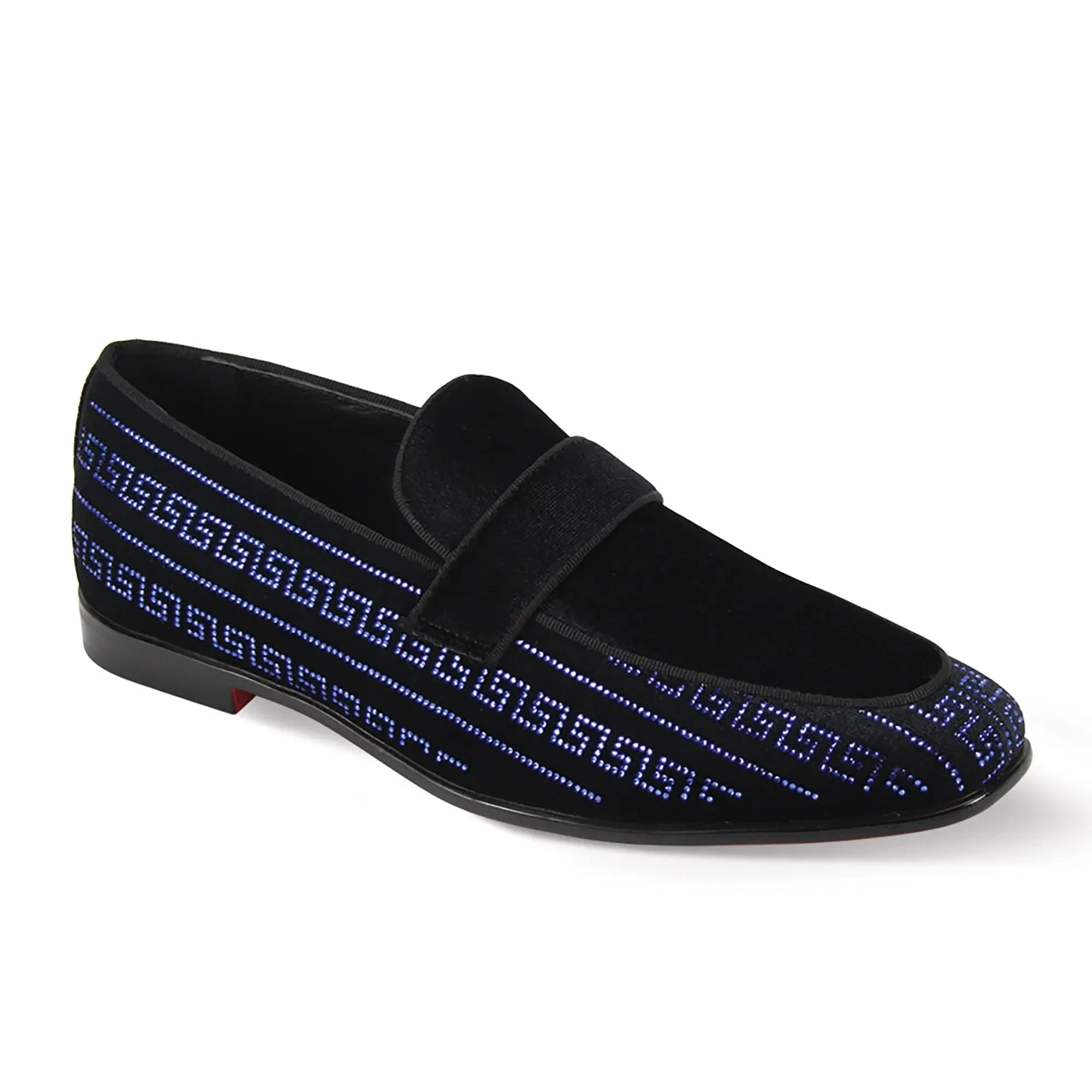 Vincent Velvet Rhinestone sequin Slip-On Smoking Loafers - Image 4