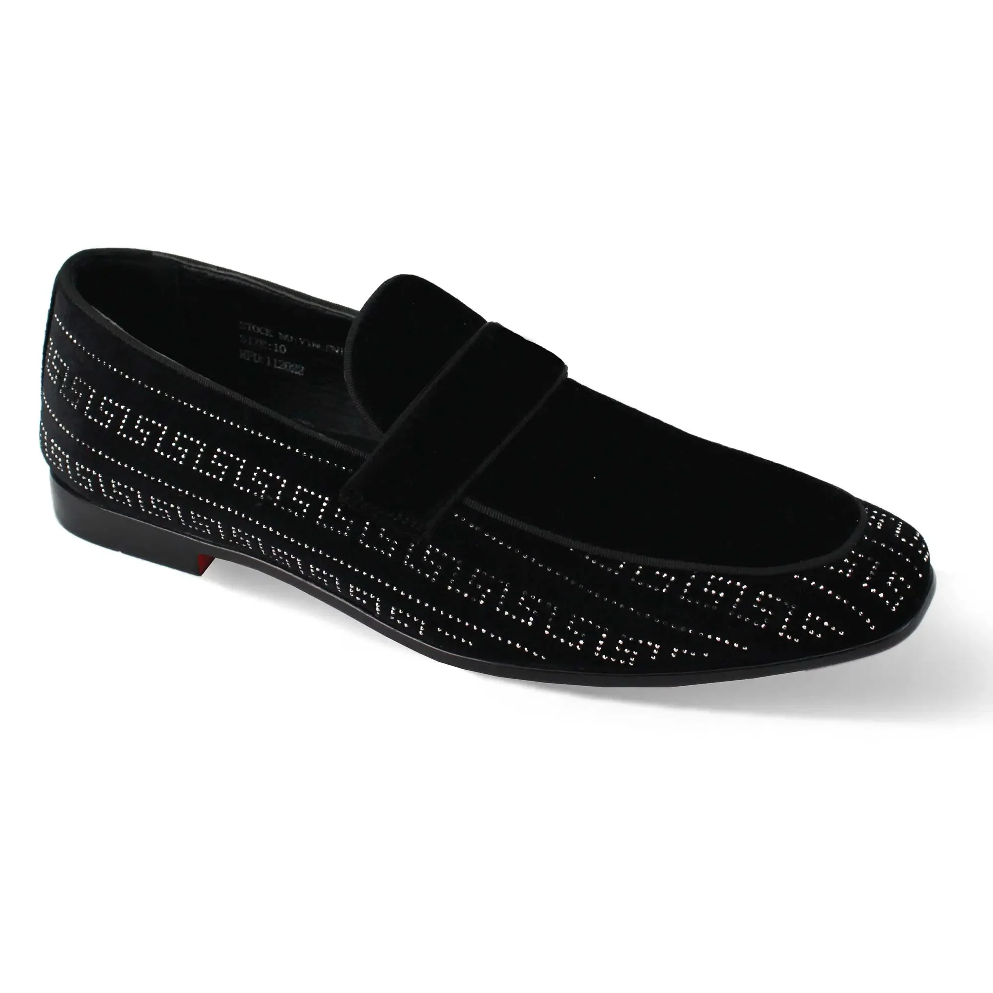 Vincent Velvet Rhinestone sequin Slip-On Smoking Loafers - Image 5