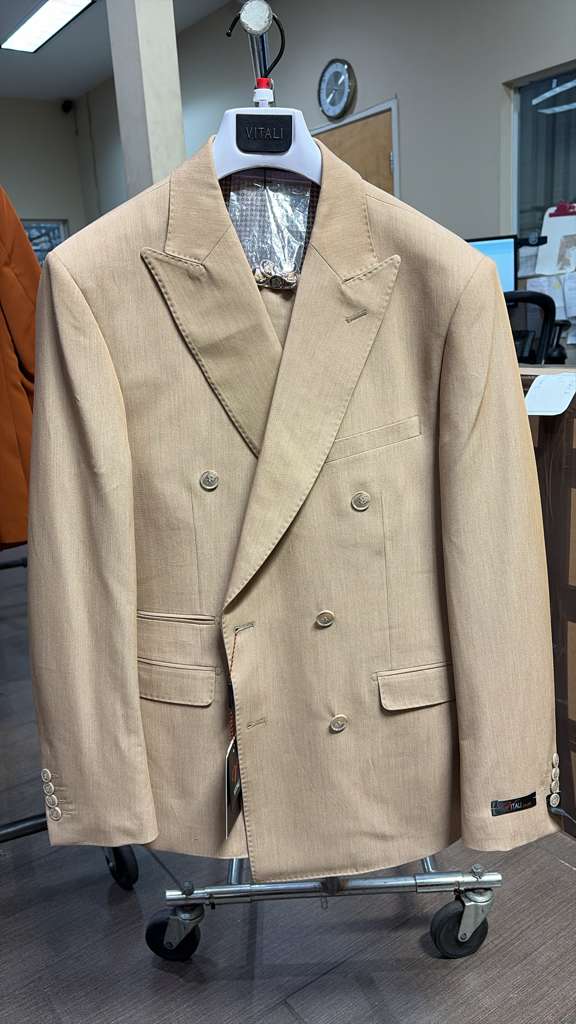 Vitali Brand Men’s Beige Double Breasted Suit – Classic Wedding, Prom & Party Wear Formal Outfit Khaki Camel Color - Image 10