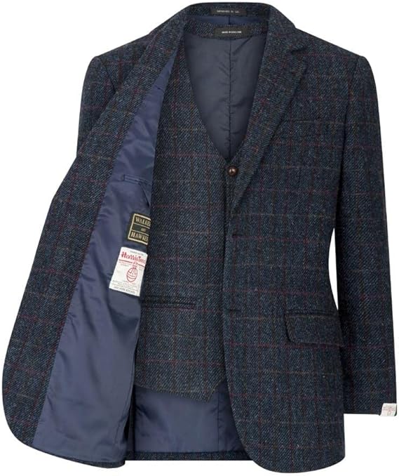Walker and Hawkes Harris Tweed Blakemore Blazer for Men - Hand-Woven Wool Tweed Jacket with Polyester Lining, Regular Fit - Image 10