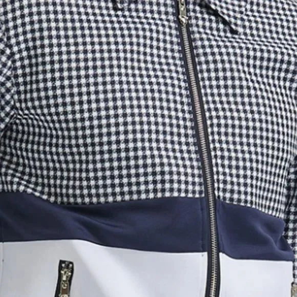 Walking Suit - Mens Houndstooth 2pc Navy Tracksuit - Image 5