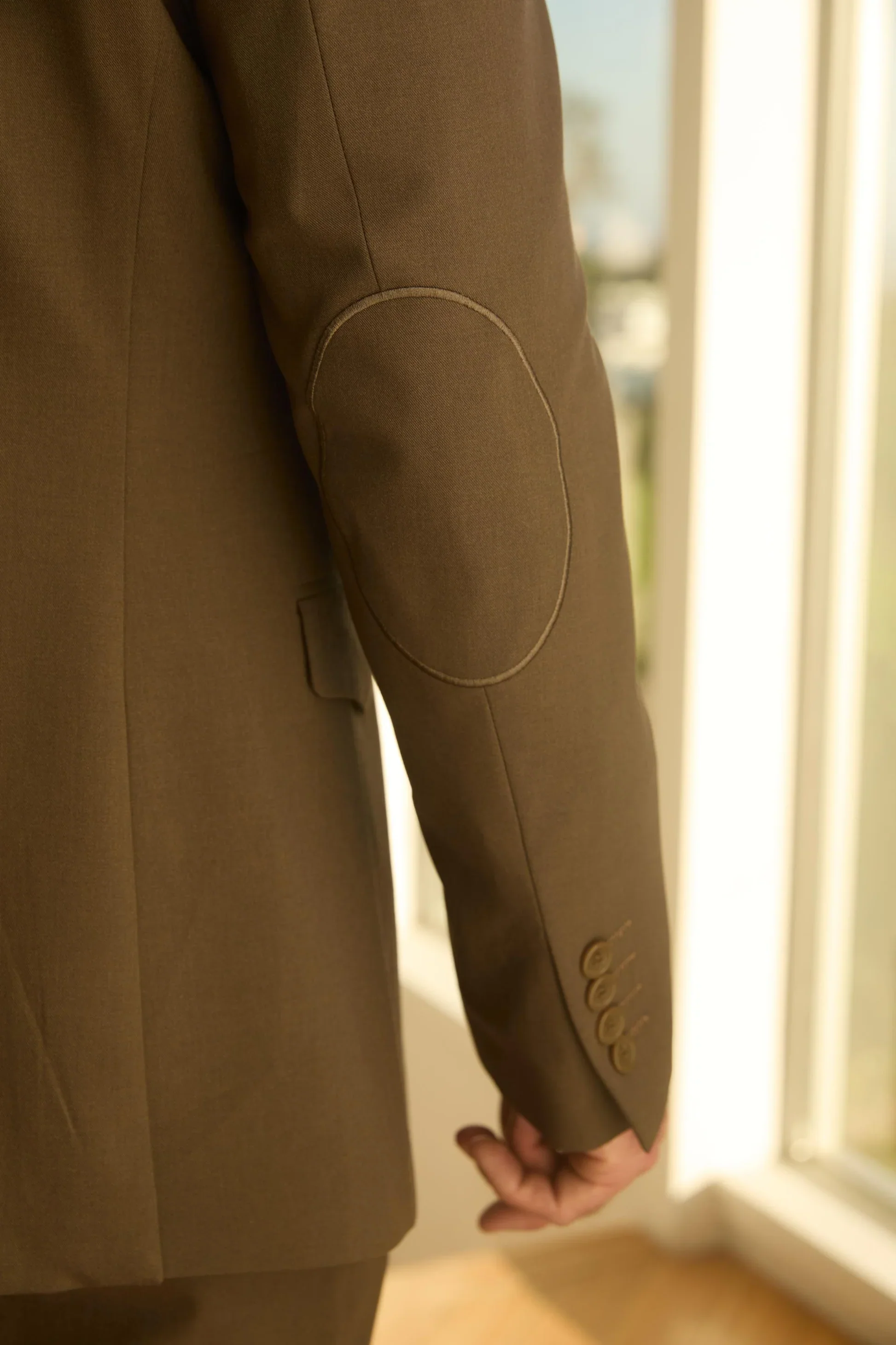 Western Style Brown Suit for Men – Refined Fit with Elbow Patch Accents - Image 4