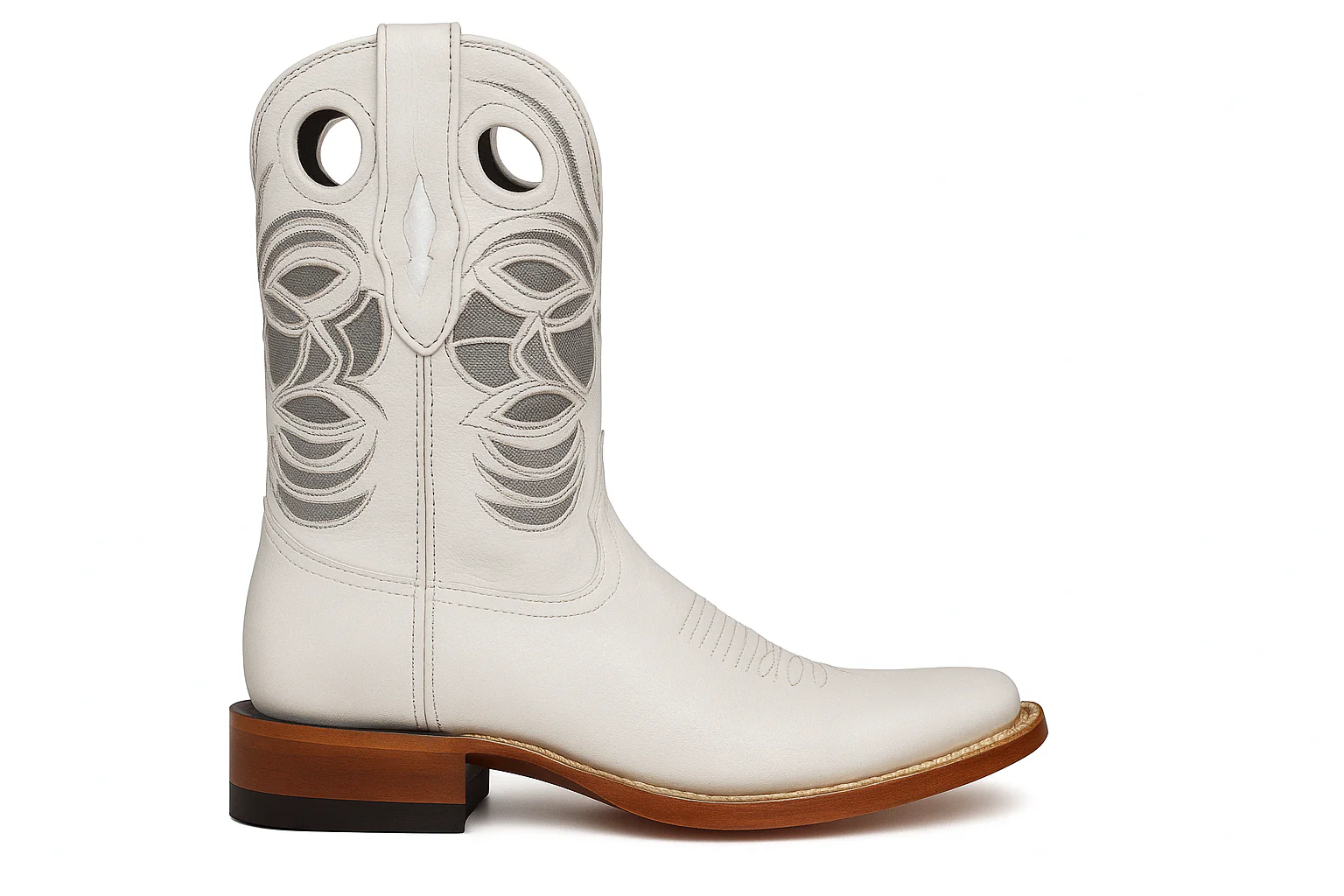 Wild West Botas de Panza de Avestruz Horma Square Toe White - Image 2