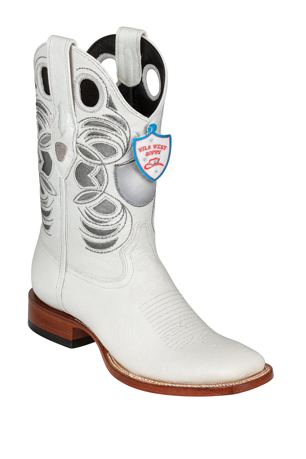 Wild West Botas de Panza de Avestruz Horma Square Toe White - Image 3
