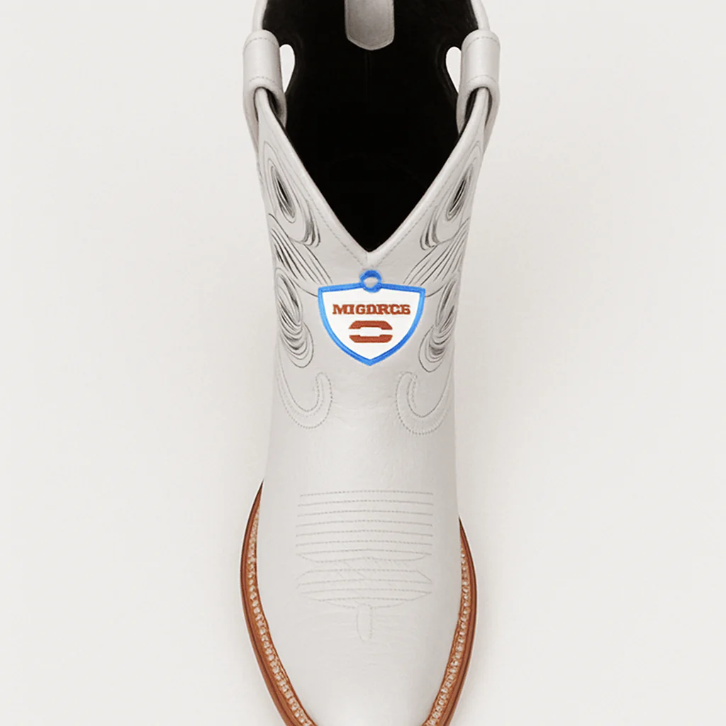 Wild West Botas de Panza de Avestruz Horma Square Toe White - Image 6
