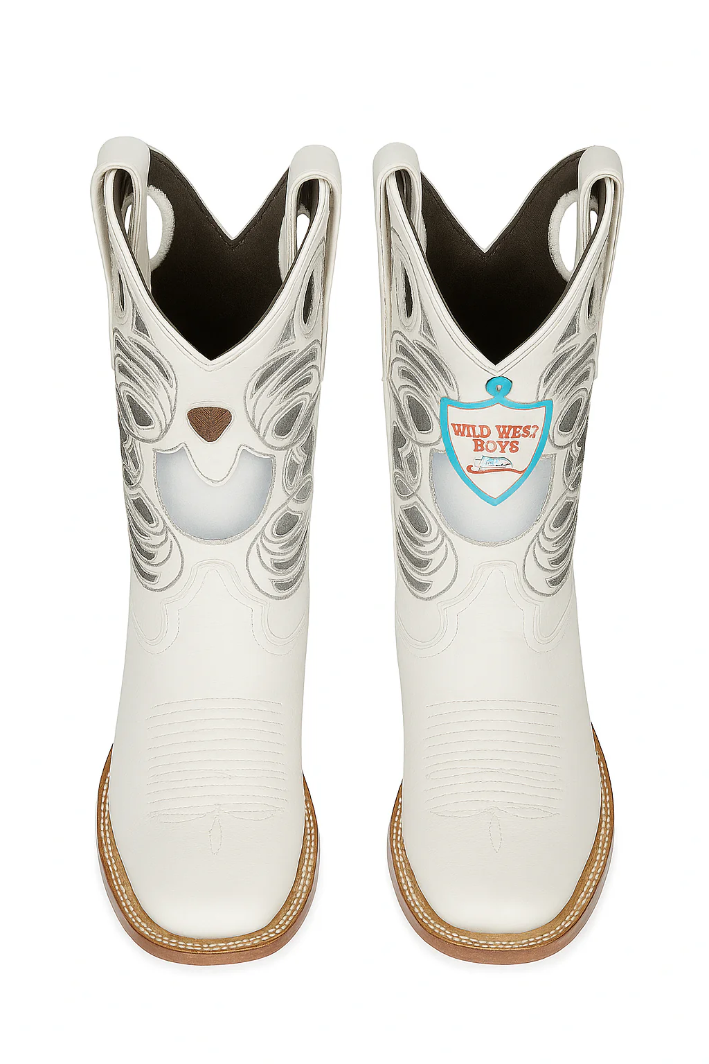 Wild West Botas de Panza de Avestruz Horma Square Toe White - Image 7