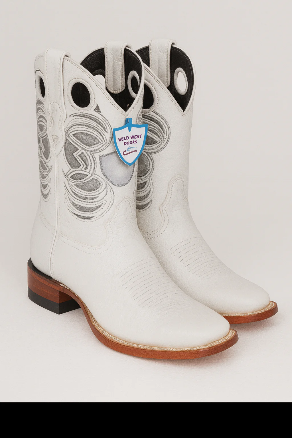 Wild West Botas de Panza de Avestruz Horma Square Toe White - Image 8