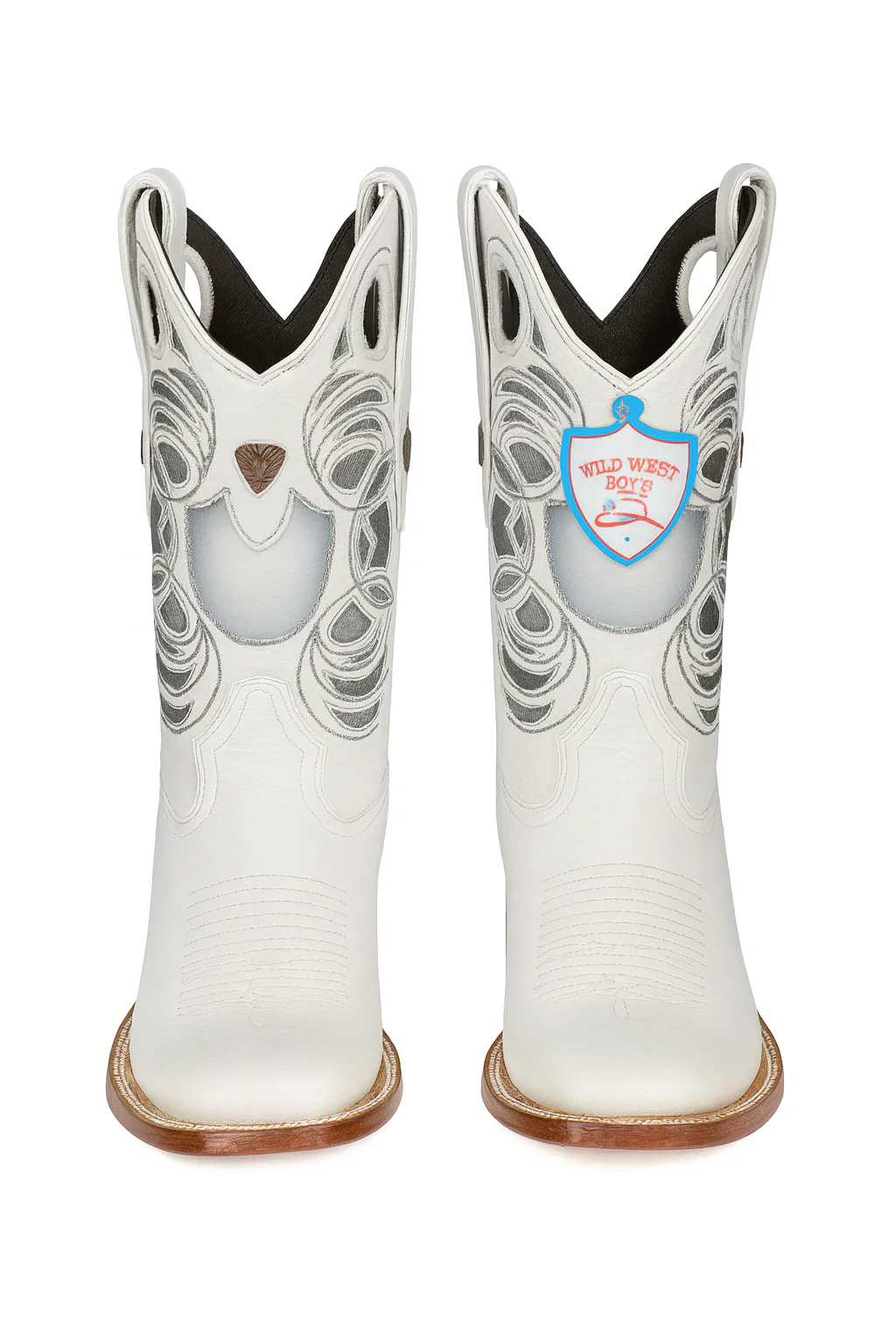 Wild West Botas de Panza de Avestruz Horma Square Toe White - Image 9