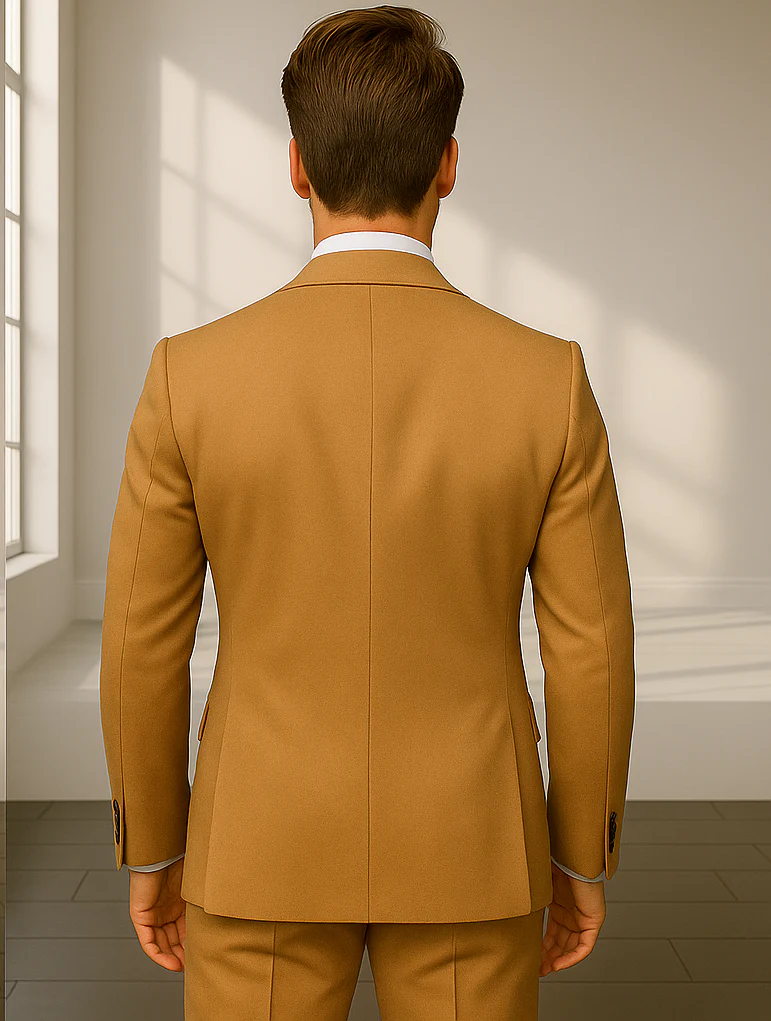 Wool Suit - Italian Made Business Suit by Statement Men's 2 Piece 100% Wool Double Breasted Suit - Pinstripe Pattern - Image 18