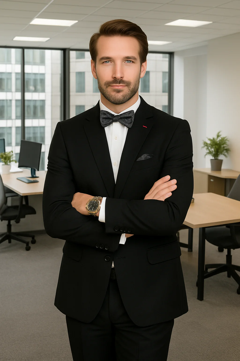 Wool Suit - Italian Made Business Suit by Statement Men's 2 Piece 100% Wool Modern Fit Suit - Subtle Texture - Image 3