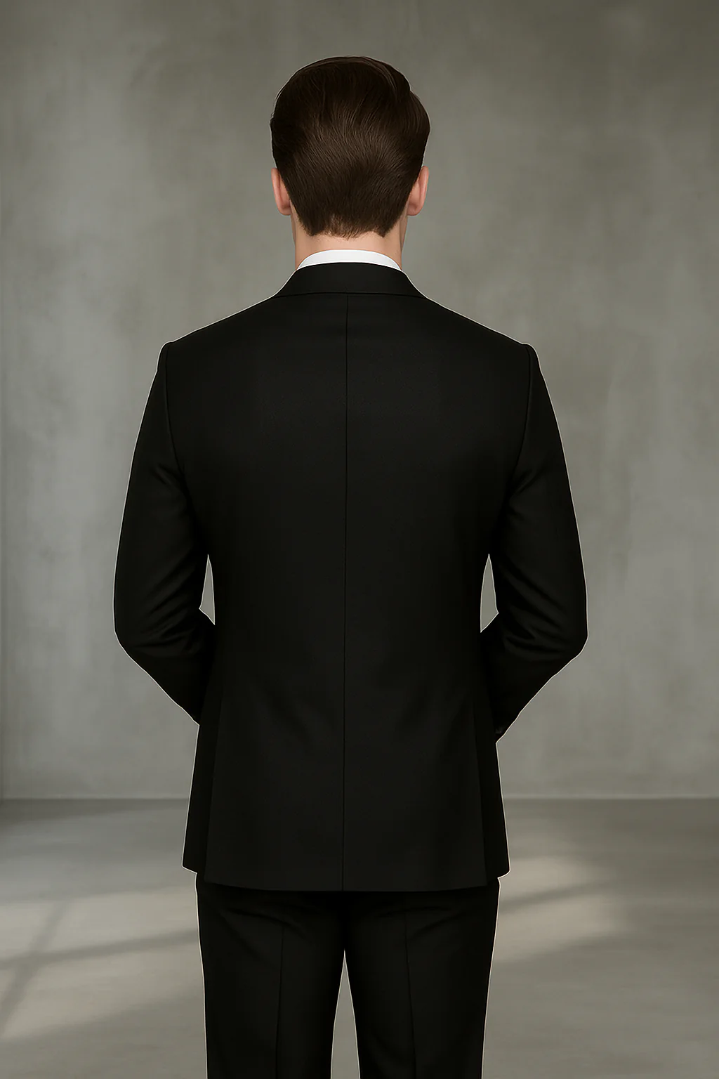 Wool Suit - Italian Made Business Suit by Statement Men's 2 Piece 100% Wool Modern Fit Suit - Subtle Texture - Image 5