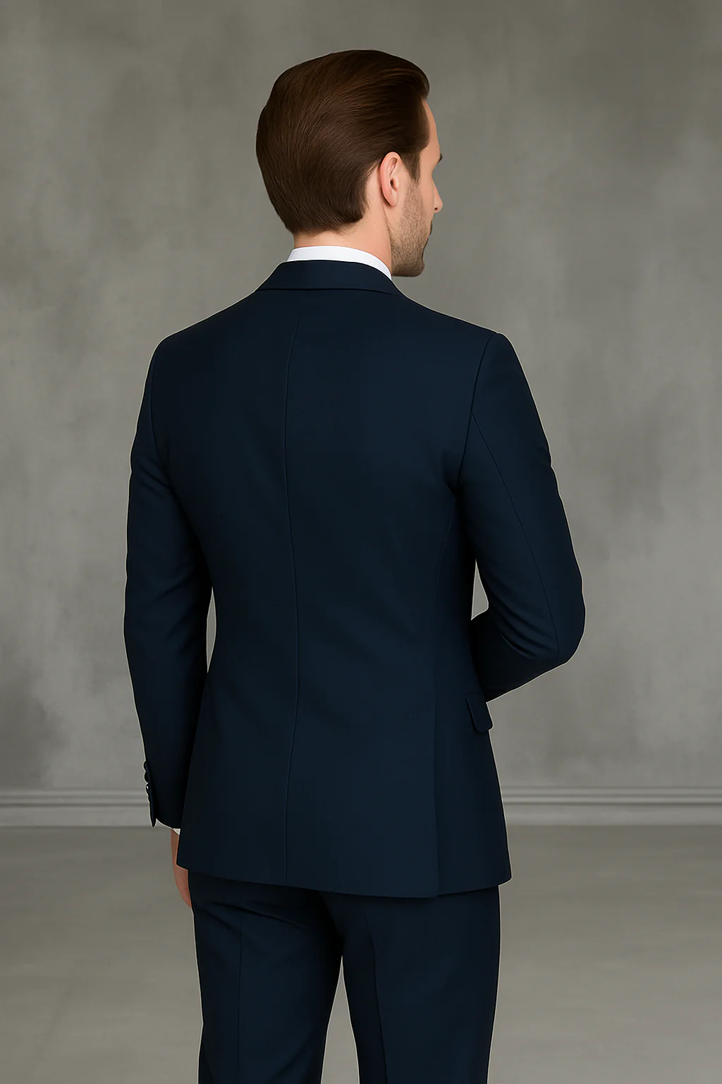 Wool Suit - Italian Made Business Suit by Statement Men's 2 Piece 100% Wool Modern Fit Suit - Subtle Texture - Image 9