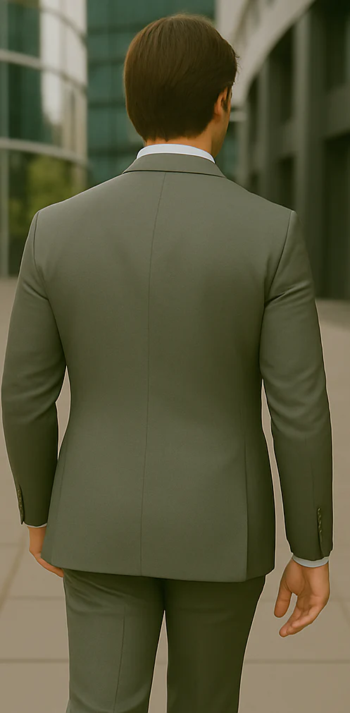 Wool Suit - Italian Made Business Suit by Statement Men's 2 Piece 100% Wool Modern Fit Suit - Subtle Windowpane - Image 15