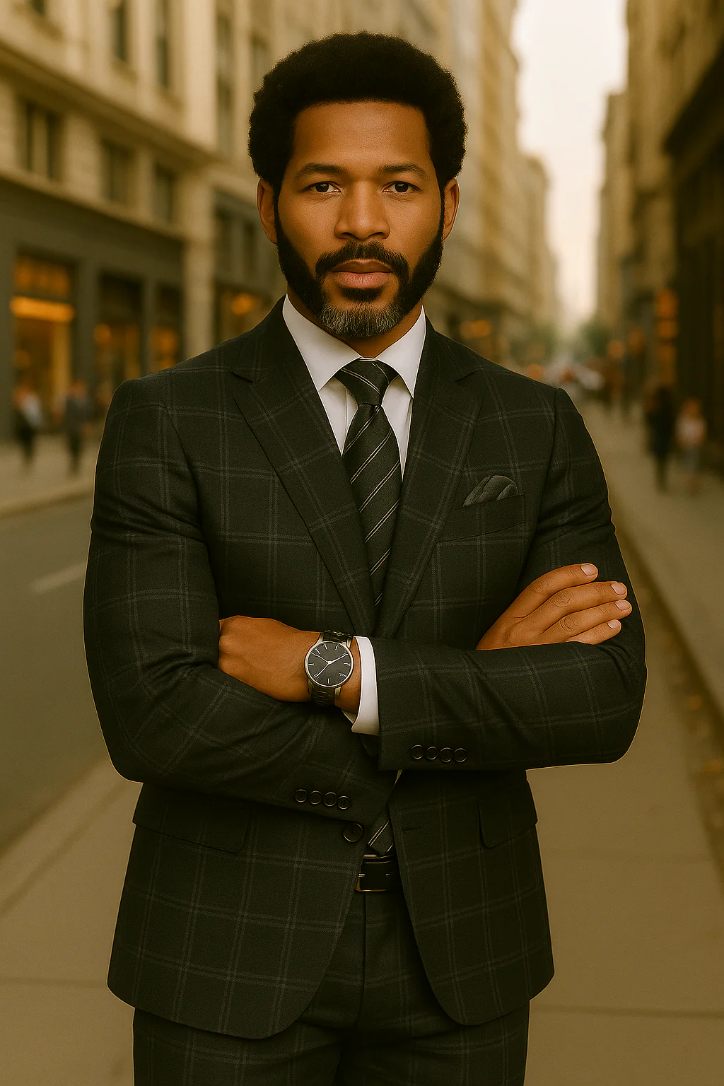 Wool Suit - Italian Made Business Suit by Statement Men's 2 Piece Big and Tall 100% Wool Fashion Suit - Bold Plaid - Image 3