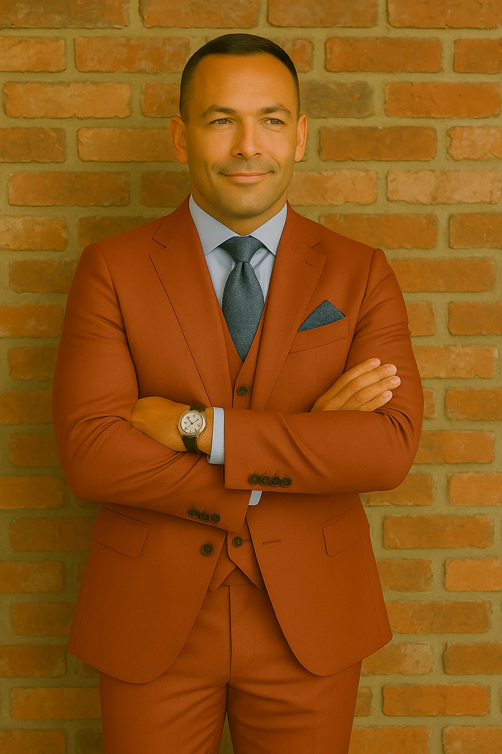 Wool Suit - Italian Made Business Suit by Statement Men's 3 Piece 100% Wool Fashion Suit - Bold Colors - Image 14