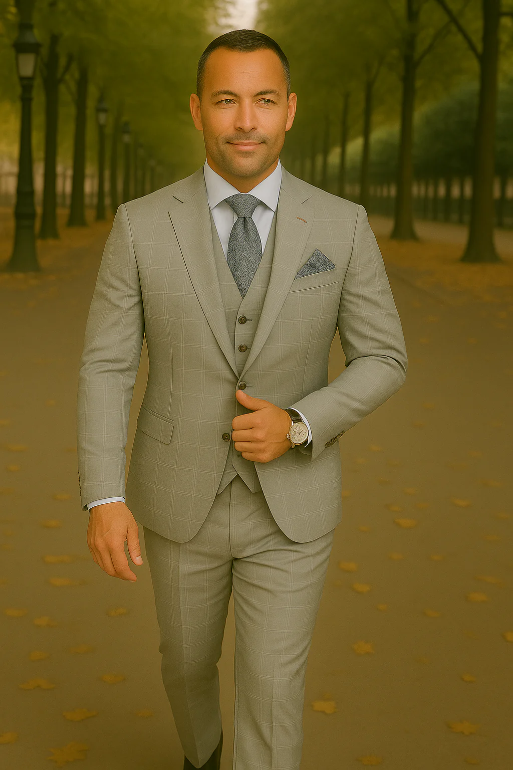 Wool Suit - Italian Made Business Suit by Statement Men's 3 Piece 100% Wool Fashion Suit - Bold Colors - Image 2