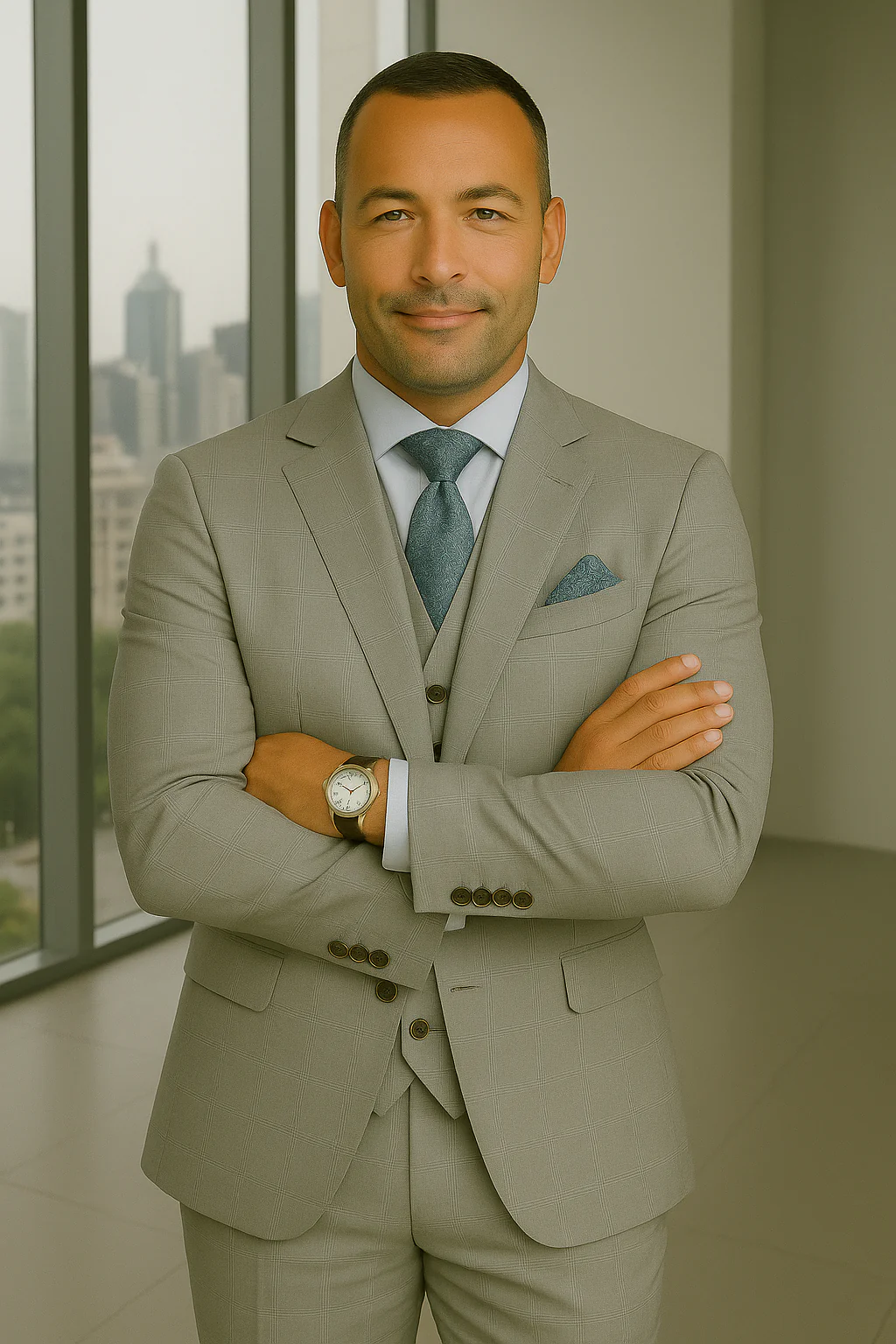 Wool Suit - Italian Made Business Suit by Statement Men's 3 Piece 100% Wool Fashion Suit - Bold Colors - Image 3