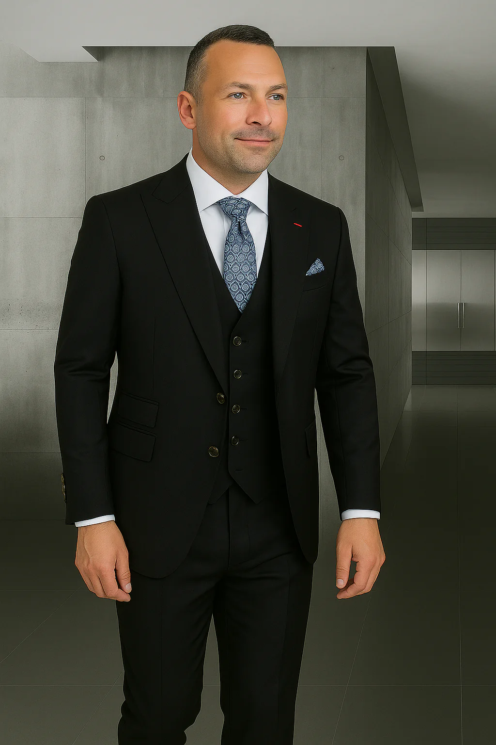 Wool Suit - Italian Made Business Suit by Statement Men's 3 Piece 100% Wool Fashion Suit - Bold Colors - Image 6