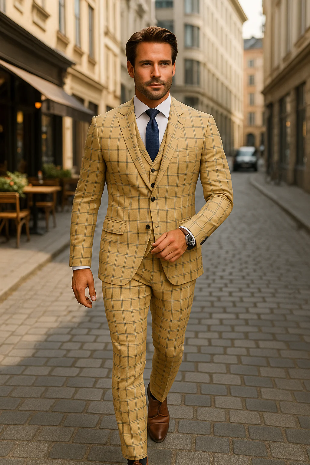 Wool Suit - Italian Made Business Suit by Statement Men's 3 Piece 100% Wool Fashion Suit - Modern Fit - Image 7