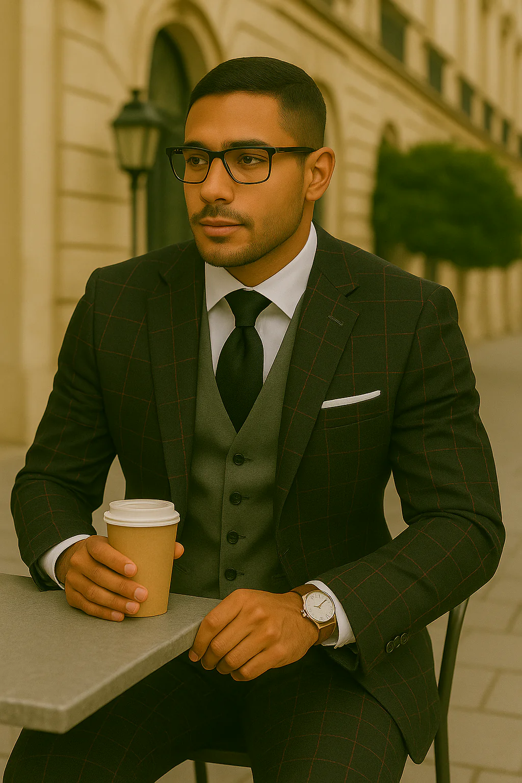 Wool Suit - Italian Made Business Suit by Statement Men's 3 Piece 100% Wool Modern Fit Suit - Bold Accent Color - Image 10