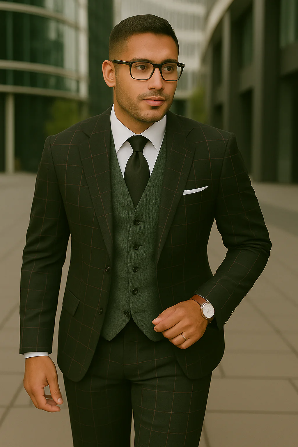 Wool Suit - Italian Made Business Suit by Statement Men's 3 Piece 100% Wool Modern Fit Suit - Bold Accent Color - Image 11