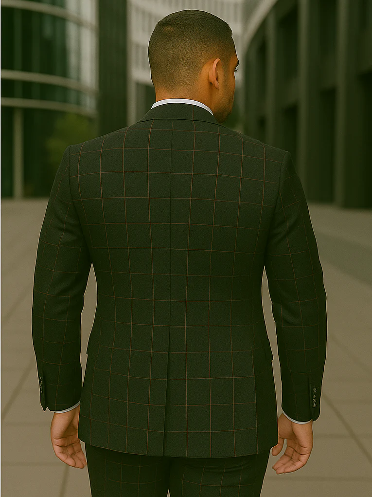 Wool Suit - Italian Made Business Suit by Statement Men's 3 Piece 100% Wool Modern Fit Suit - Bold Accent Color - Image 12
