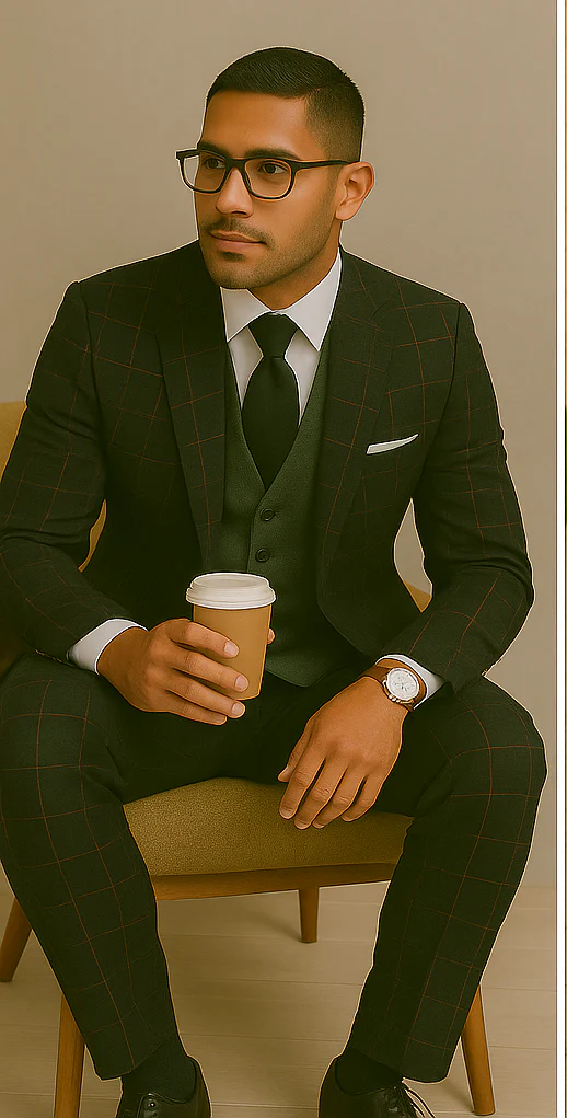 Wool Suit - Italian Made Business Suit by Statement Men's 3 Piece 100% Wool Modern Fit Suit - Bold Accent Color - Image 13