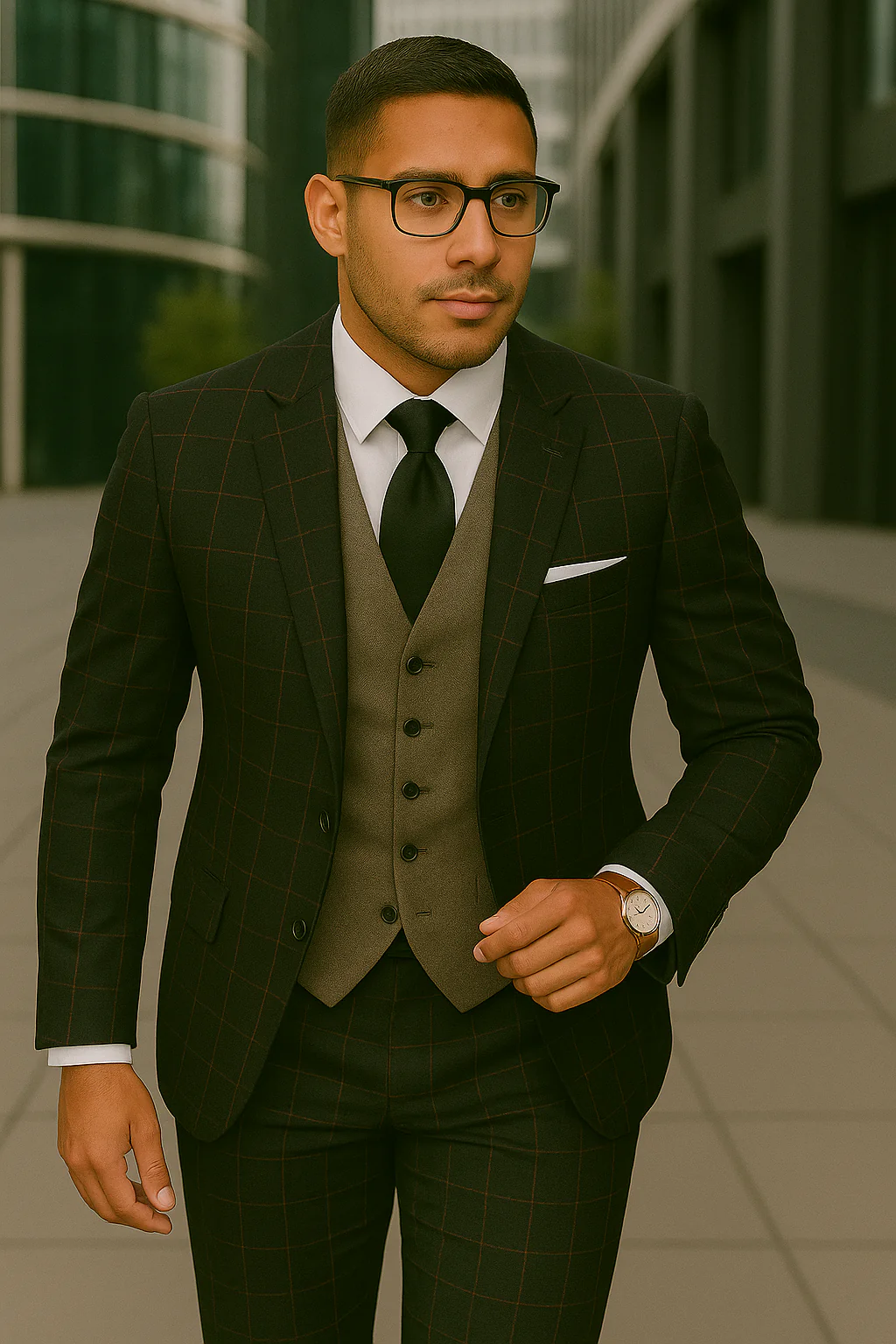 Wool Suit - Italian Made Business Suit by Statement Men's 3 Piece 100% Wool Modern Fit Suit - Bold Accent Color - Image 16