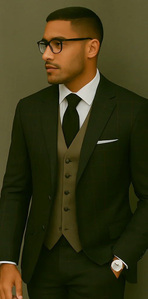 Wool Suit - Italian Made Business Suit by Statement Men's 3 Piece 100% Wool Modern Fit Suit - Bold Accent Color - Image 18