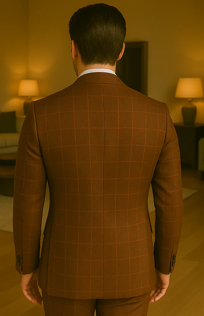 Wool Suit - Italian Made Business Suit by Statement Men's 3 Piece 100% Wool Modern Fit Suit - V-Neck Double Breasted Vest - Image 13