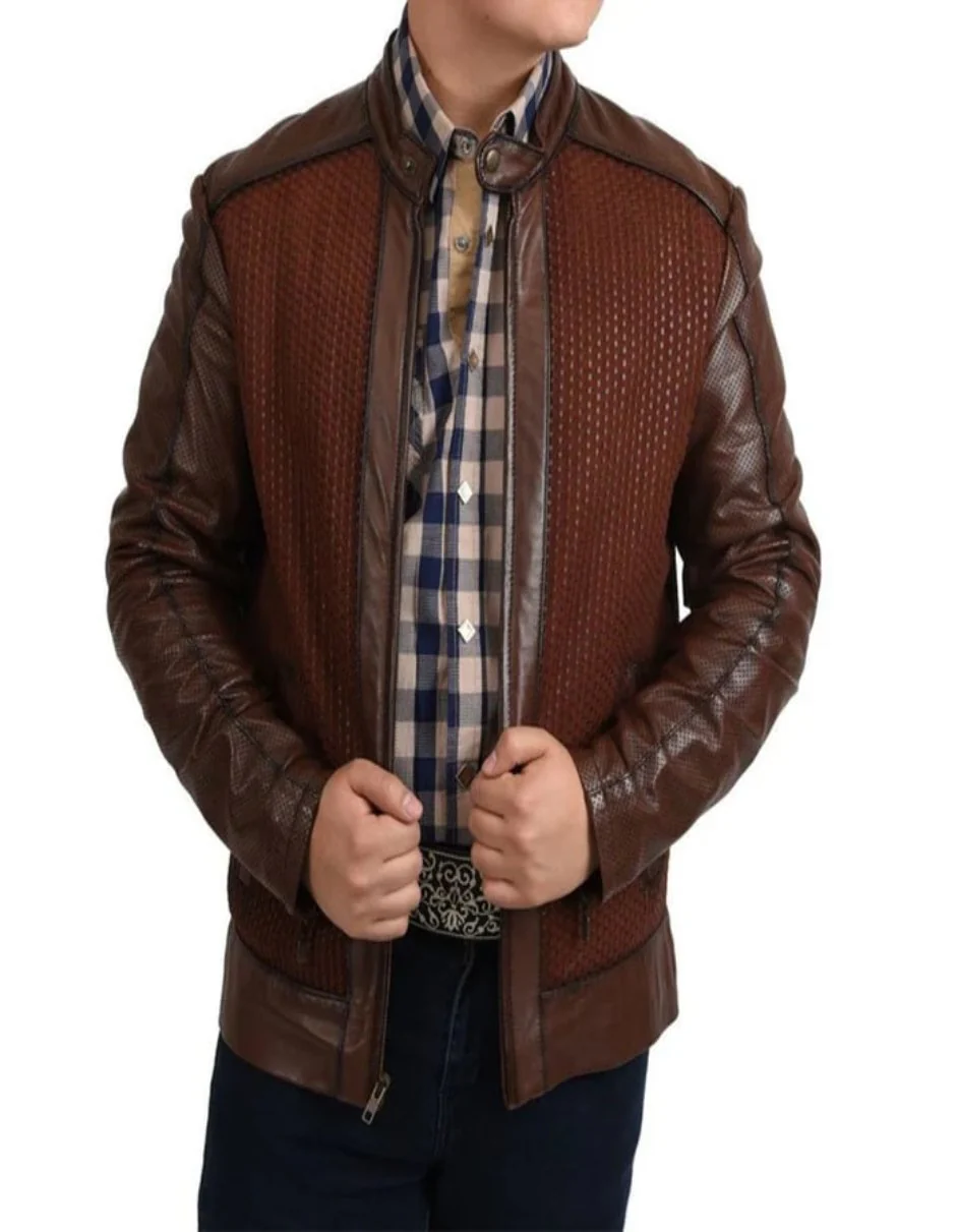 Woven Fine Leather Western Jacket - Image 2