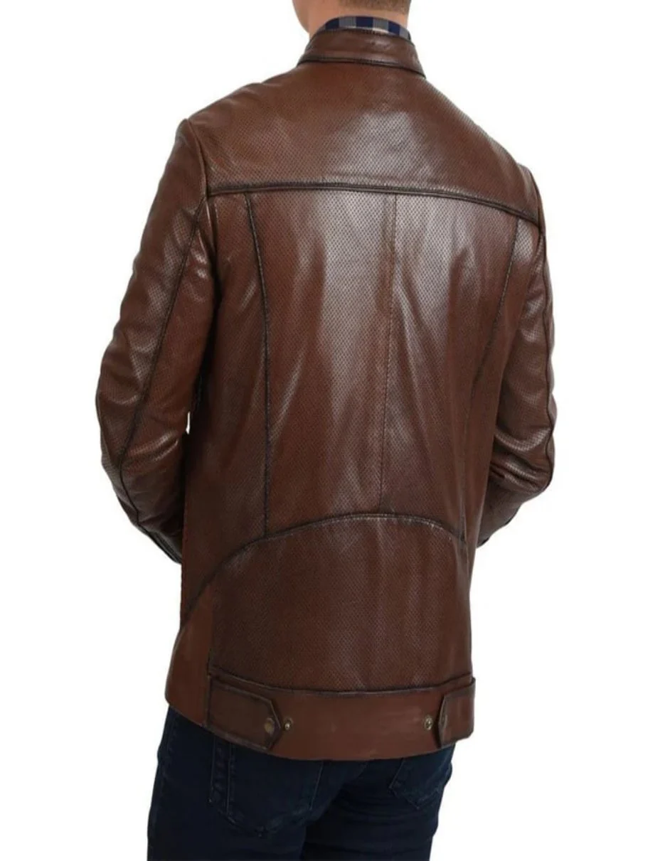 Woven Fine Leather Western Jacket - Image 3