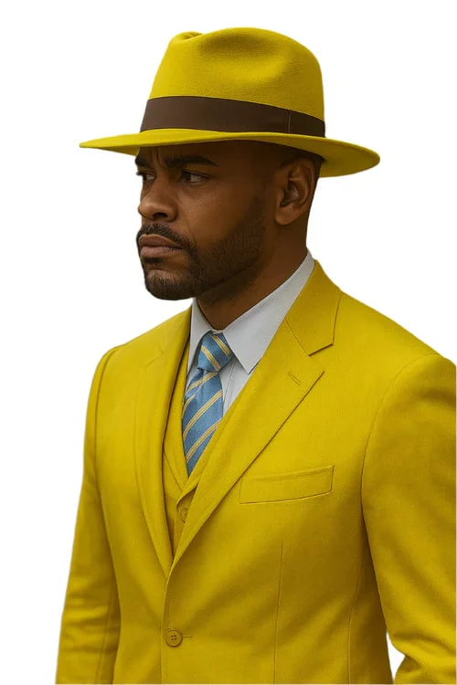 Yellow Zoot Suits - Mens Fashion Golish Yellow 1920s Vintage Look - Image 2