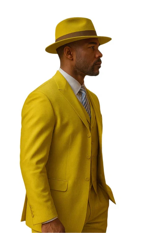 Yellow Zoot Suits - Mens Fashion Golish Yellow 1920s Vintage Look - Image 3